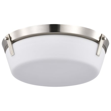 NUVO Rowen 3-Light Flush Mount Brushed Nickel Etched White Glass 60/7760